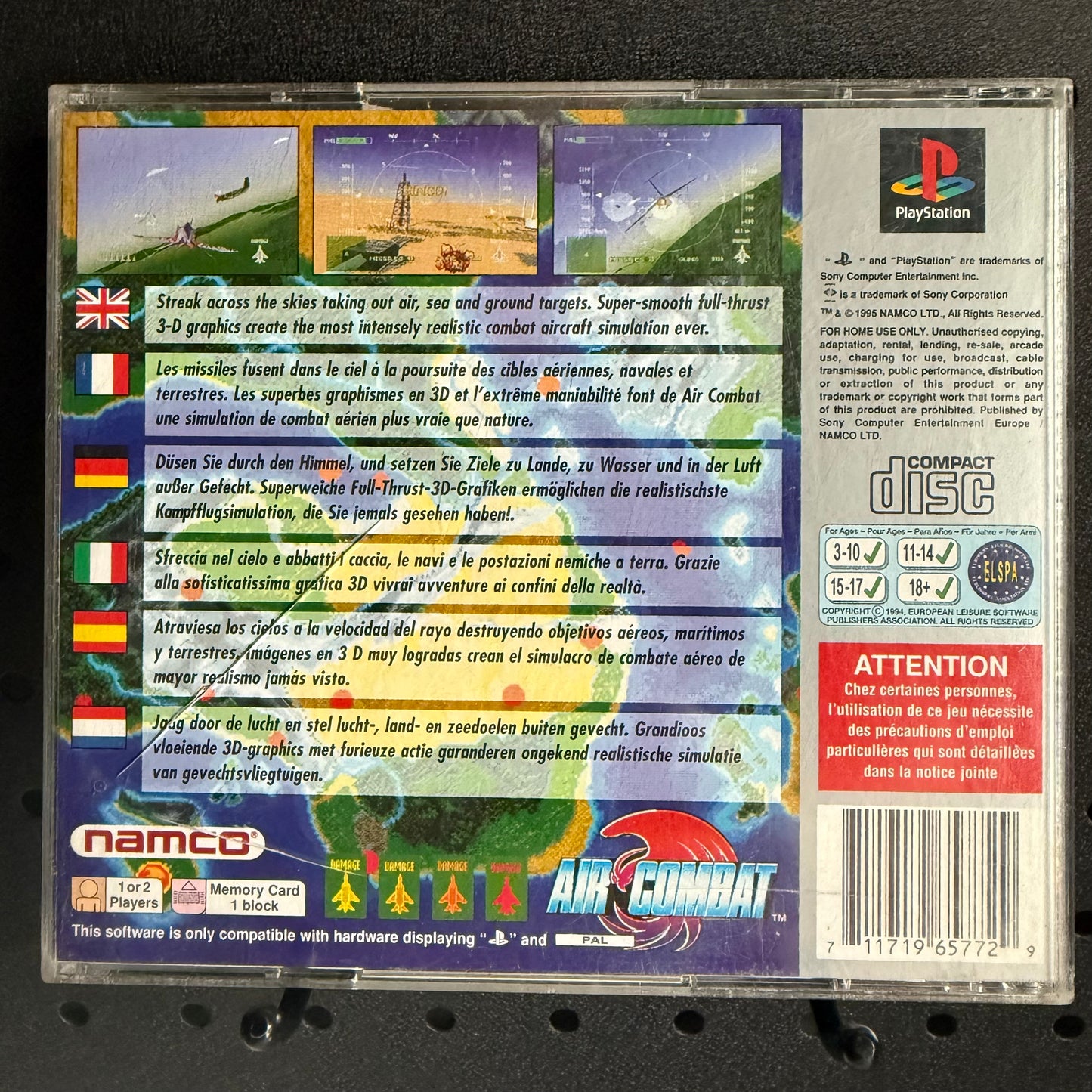 Air Combat Sony Playstation 1 PS1 PSX Game