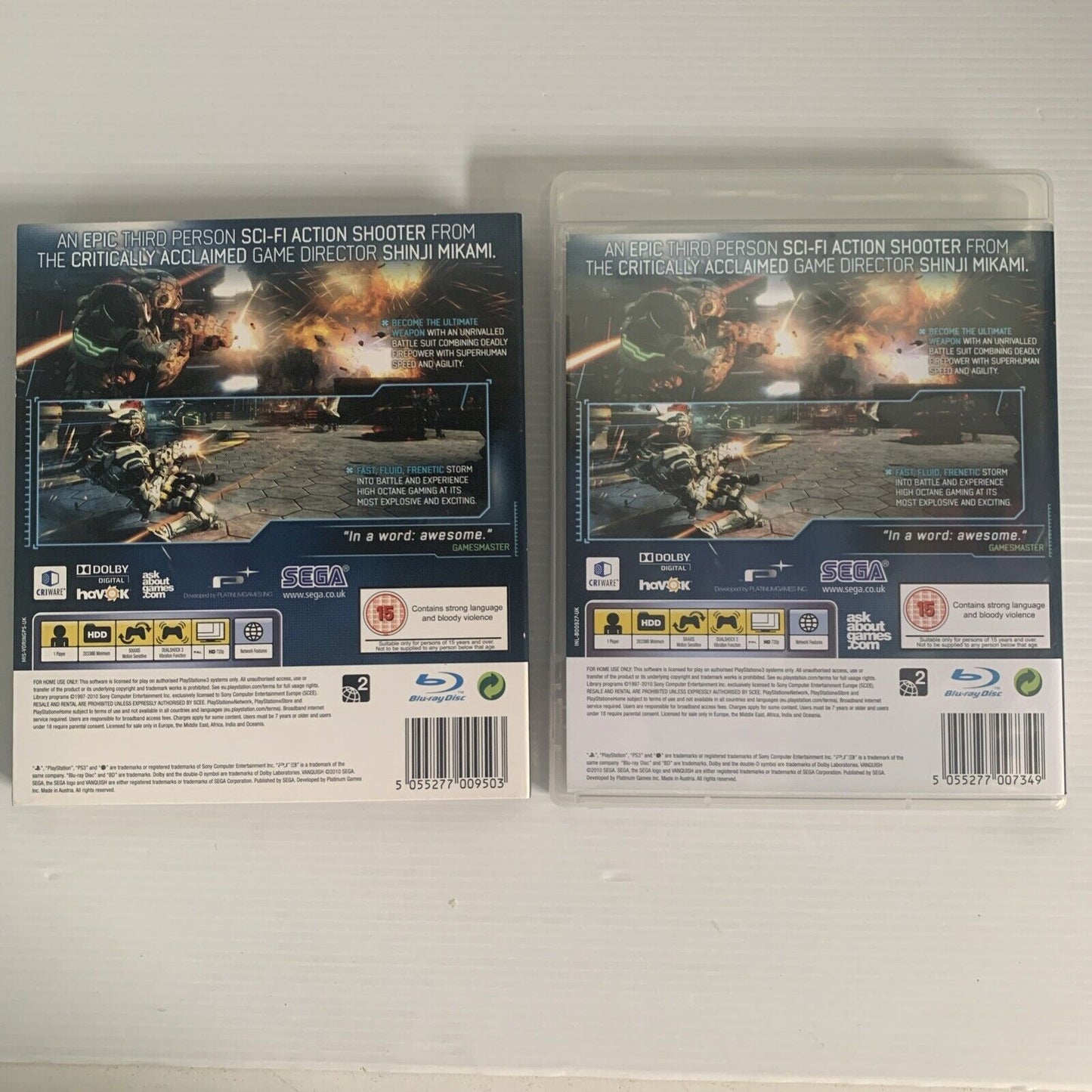 Vanquish PlayStation 3 PS3 Game Limited Edition 3D Lenticular Cover