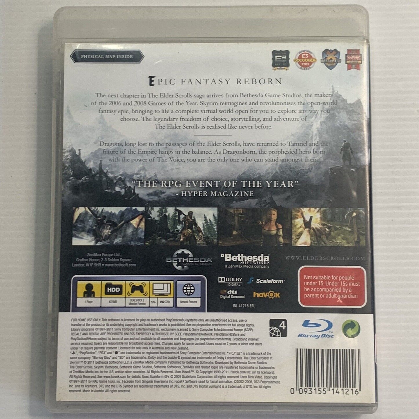 The Elder Scrolls V Skyrim PlayStation 3 PS3 Game