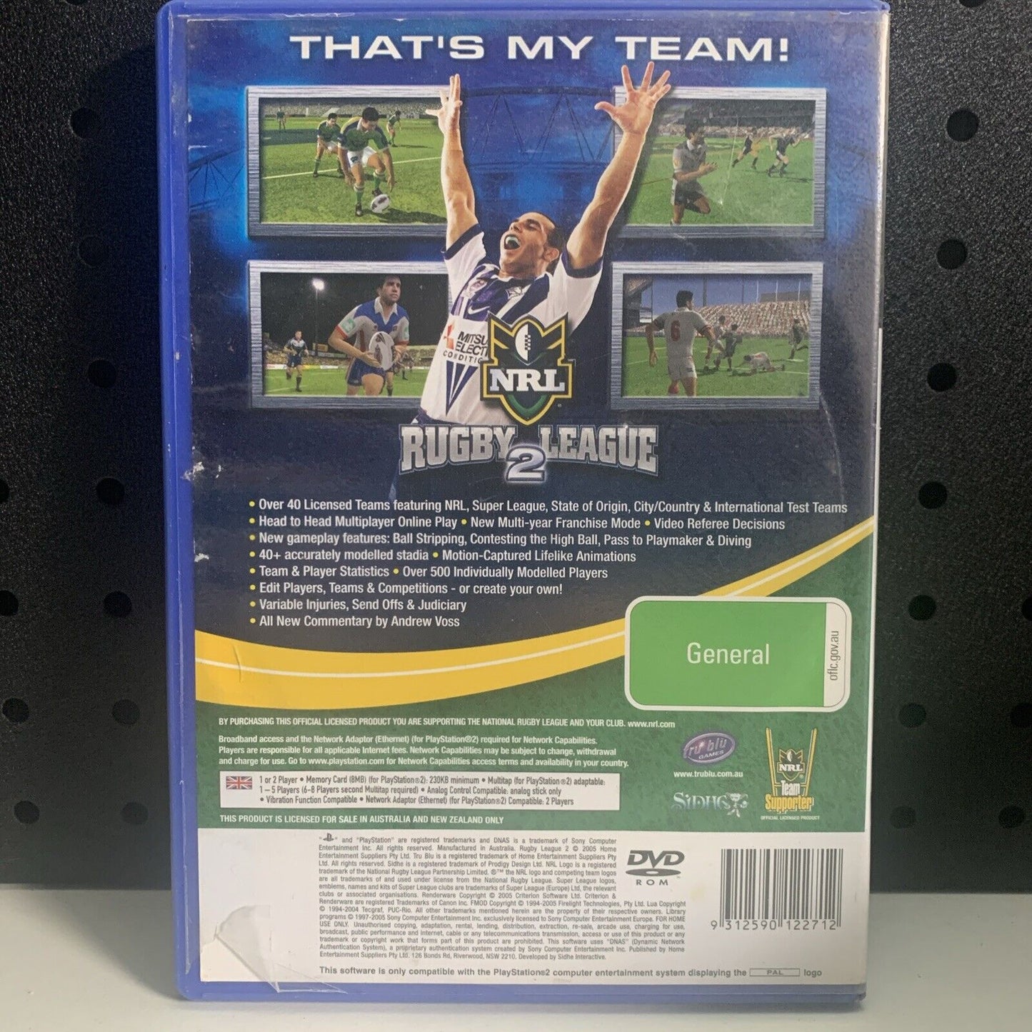 NRL Rugby League 2 PlayStation 2 PS2 Game