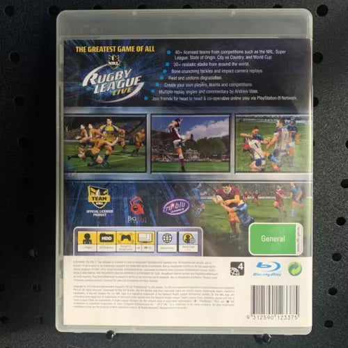 NRL Rugby League Live PlayStation 3 PS3 Game