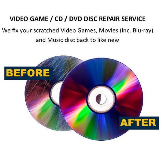 DVD CD Video Game Disc Repair Service Ps1 Ps2 Ps3 Ps4 Xbox Blu-ray