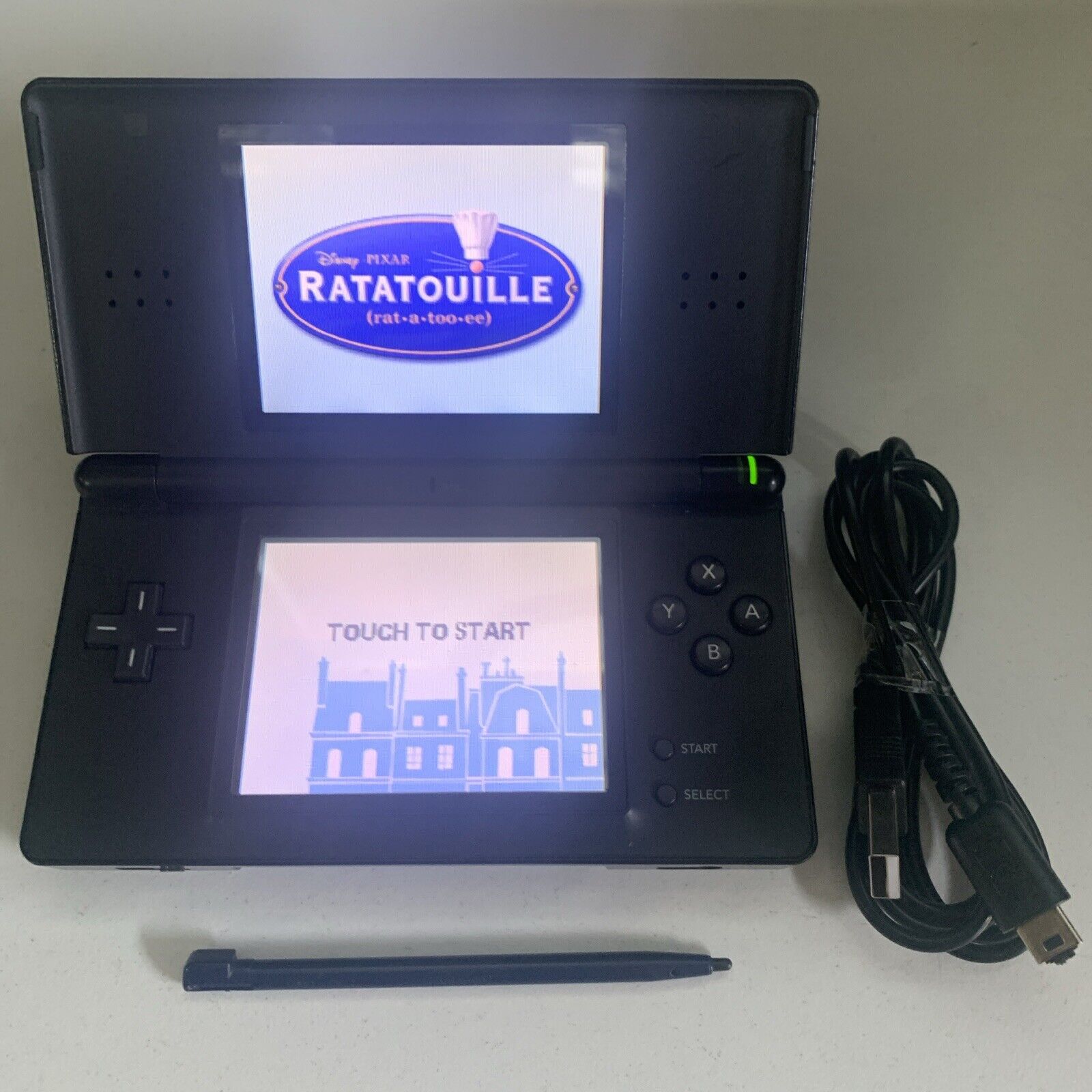 Nintendo 2024 DS Lite Blue/Black Console USG-001 w/USB-A Charging Cable, Stylus