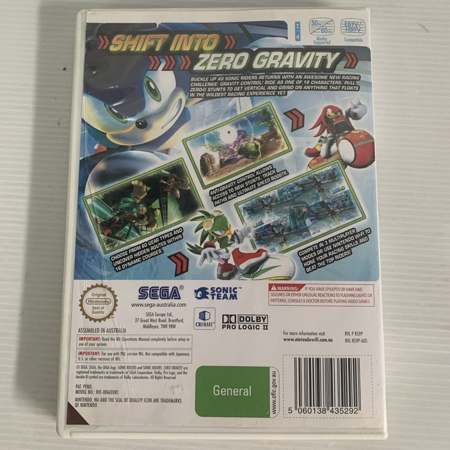 Sonic Riders Zero Gravity Nintendo Wii Game