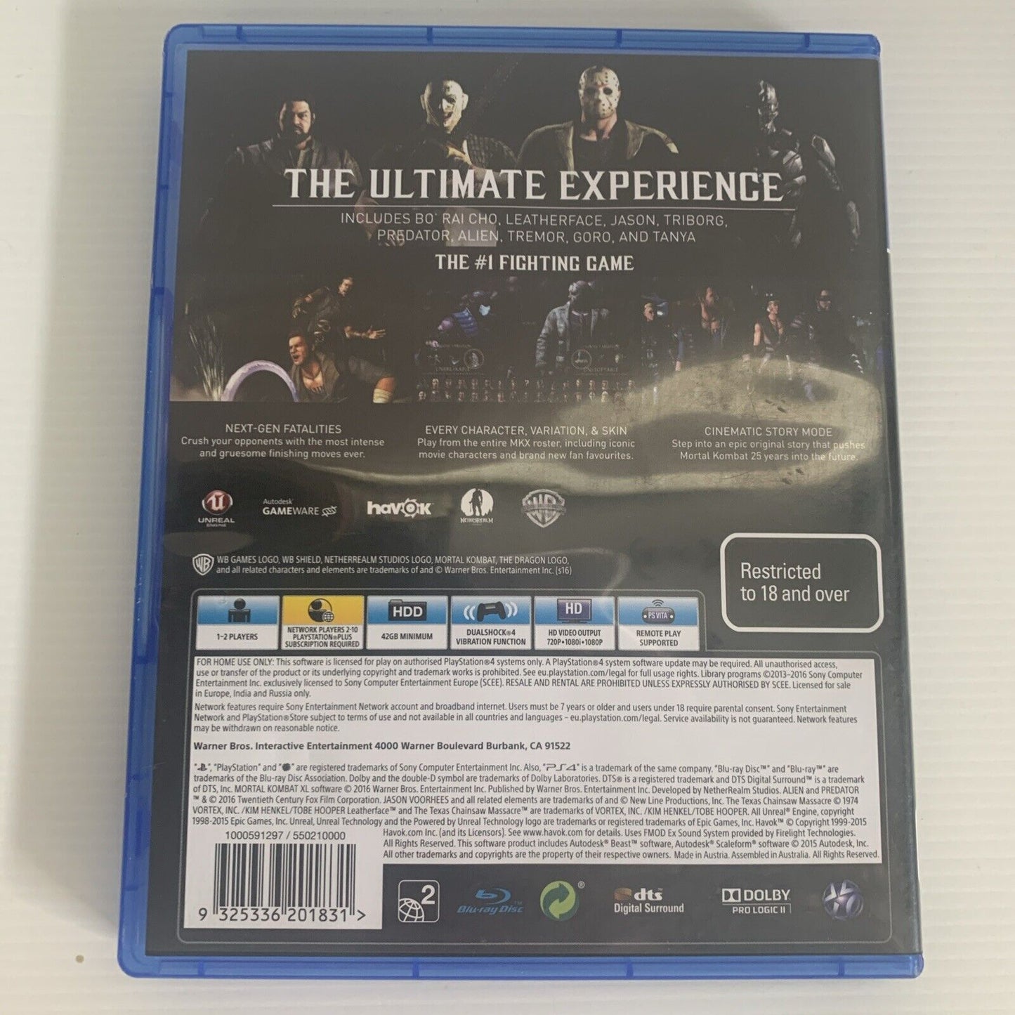 Mortal Kombat XL - Sony PlayStation 4 PS4 Game