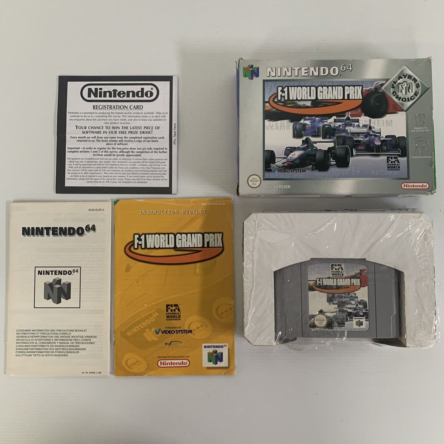 F-1 World Grand Prix Game Nintendo 64 N64 CIB Complete In Box