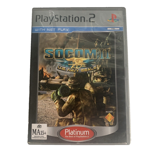 SOCOM II US Navy Seals PlayStation 2 PS2 Platinum Edition Game