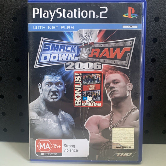 WWE SmackDown! vs. Raw 2006 PlayStation 2 PS2 with Bonus ROYAL RUMBLE DVD