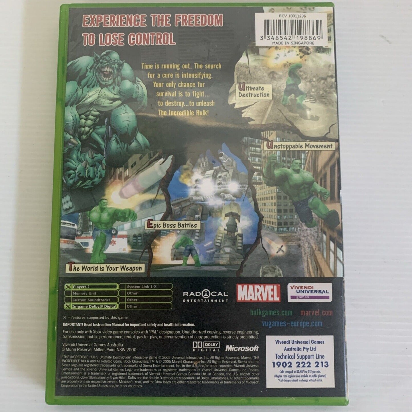 The Incredible Hulk: Ultimate Destruction Xbox Original Game