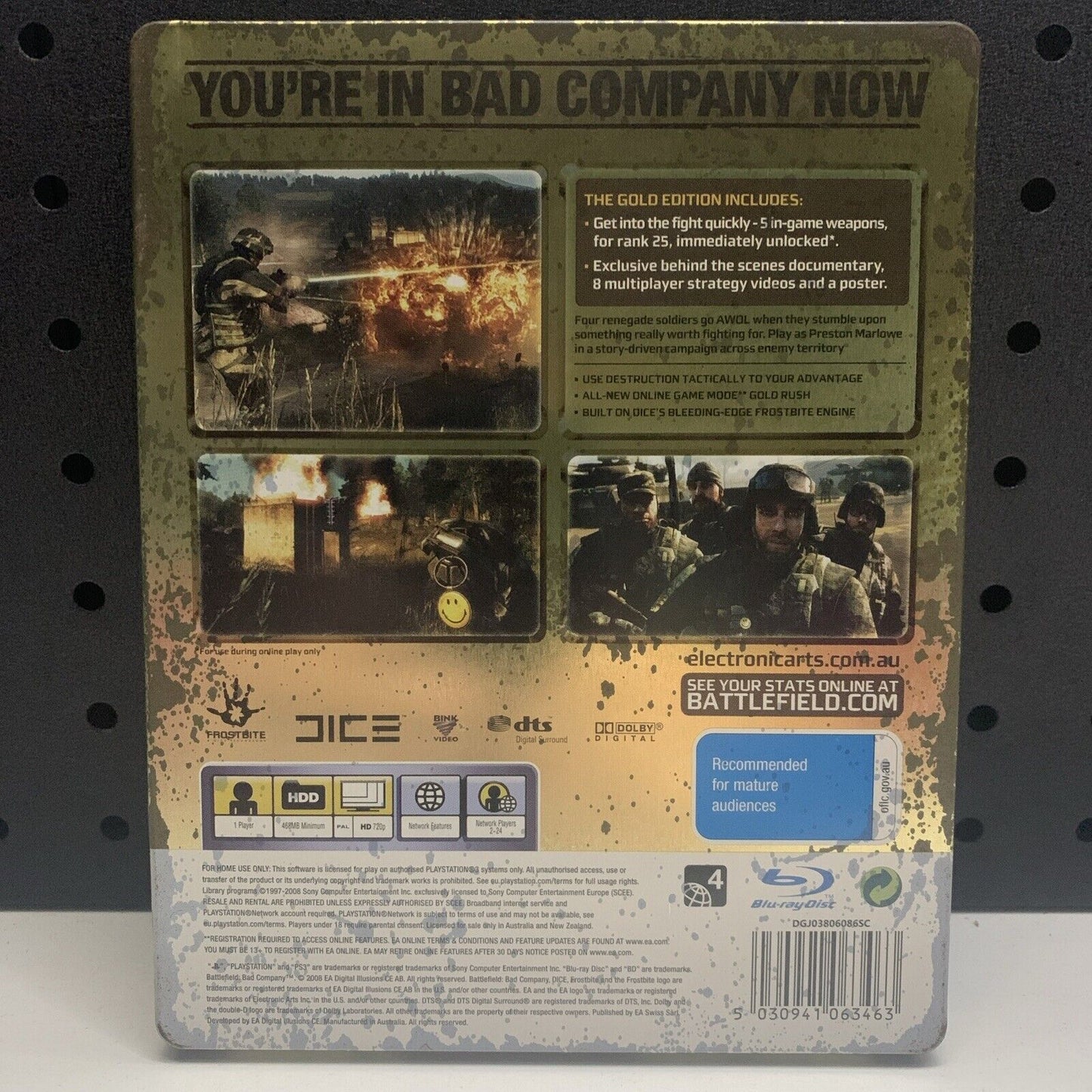 Battlefield Bad Company Gold Edition SteelBook PlayStation 3 PS3 Game