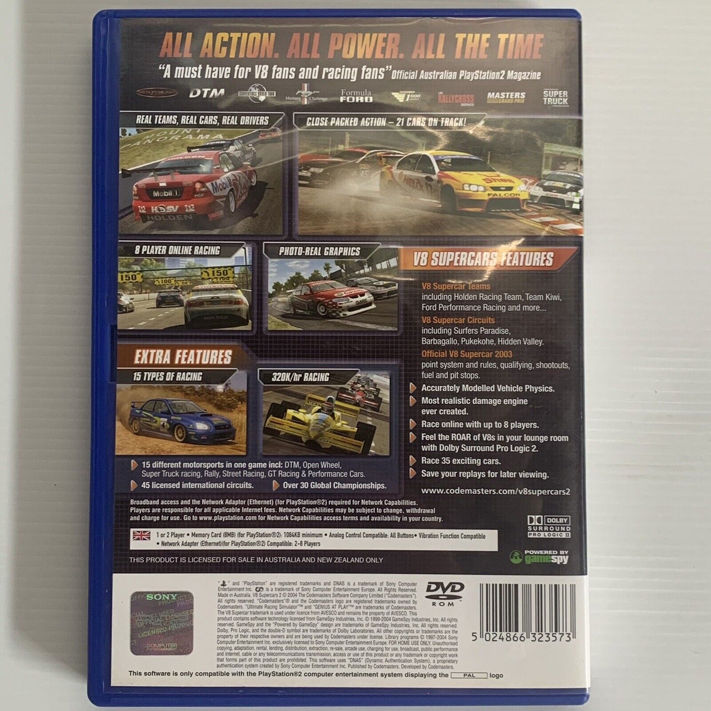 V8 Supercars Australia 2 PlayStation 2 PS2 Game