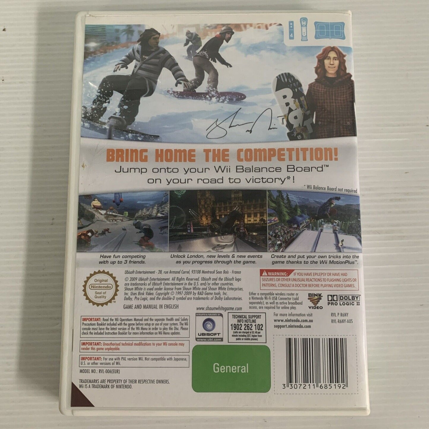 Shaun White Snowboarding World Stage Nintendo Wii Game
