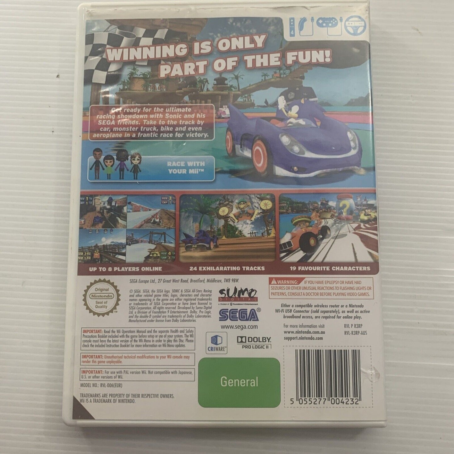 Sonic & Sega All-Stars Racing Nintendo Wii Game