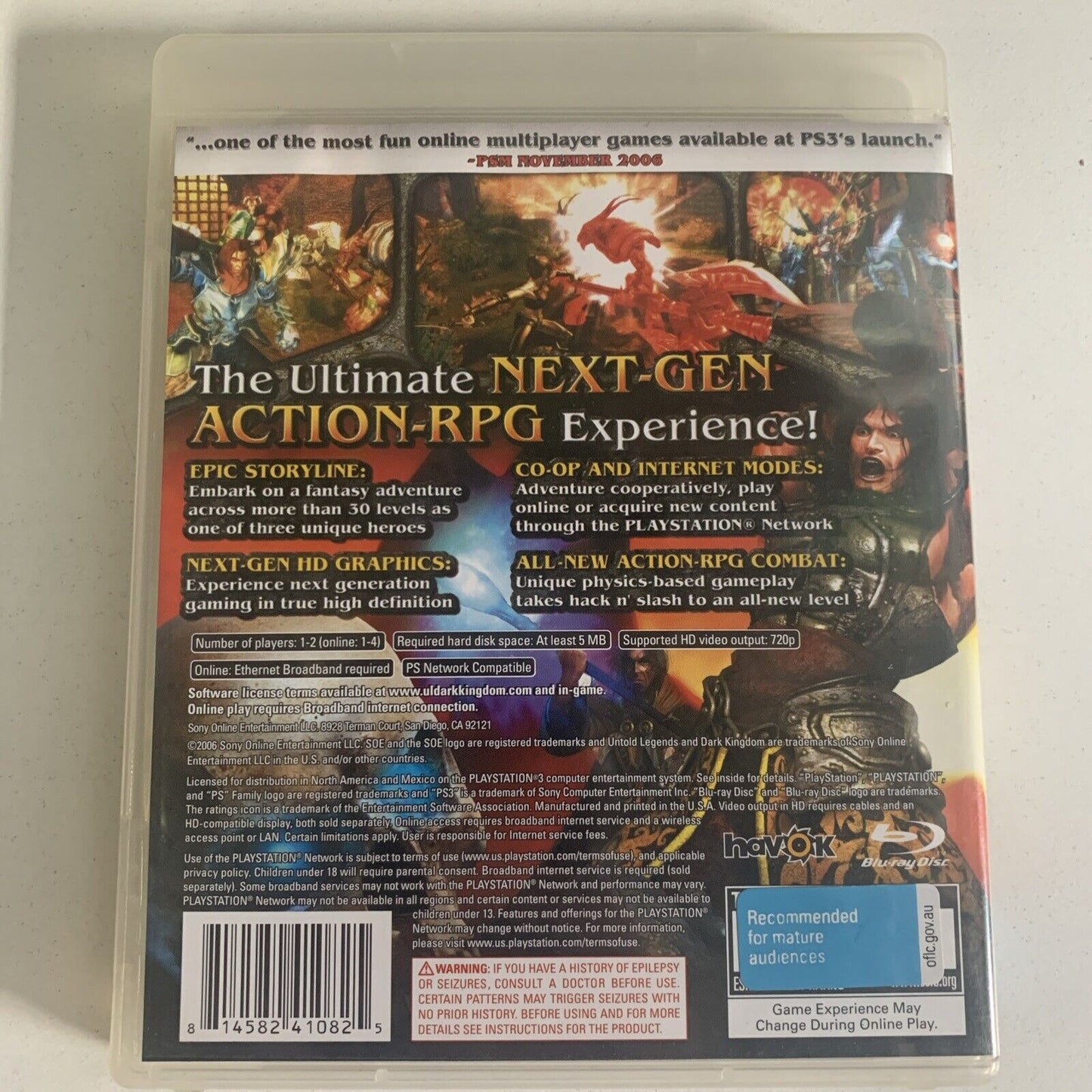Untold Legends Dark Kingdom PlayStation 3 PS3 Game