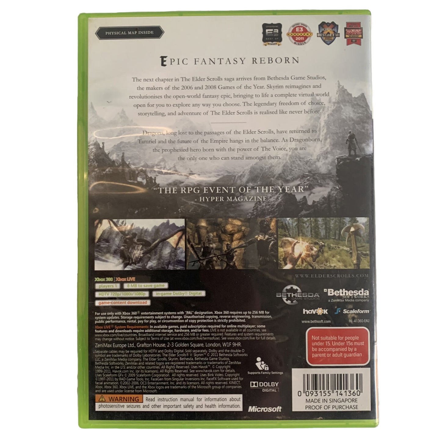 Skyrim The Elder Scrolls V Xbox 360