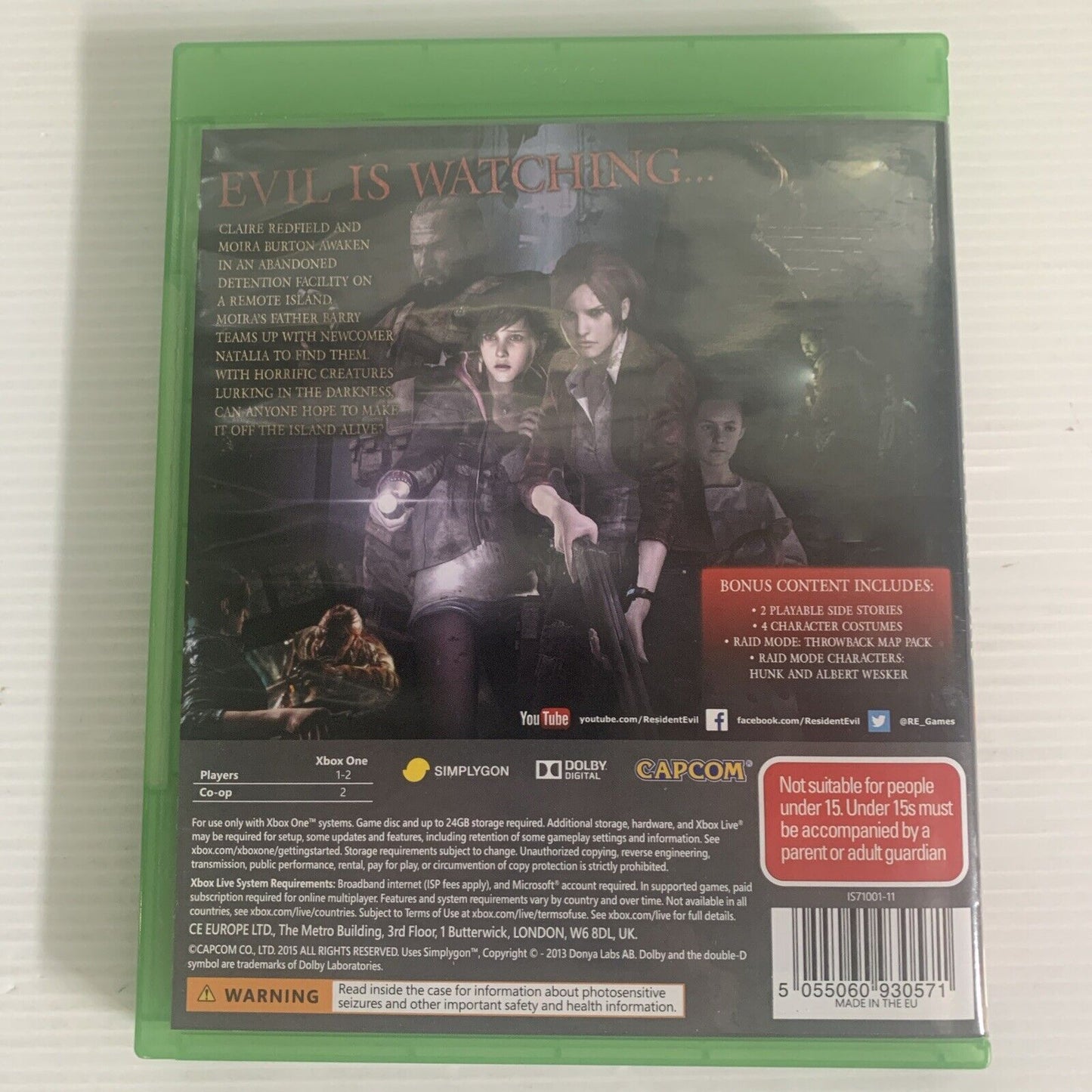 Resident Evil 2 Revelations Xbox One Game