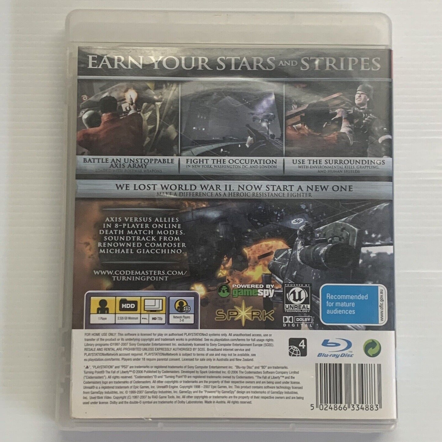 Turning Point Fall of Liberty PlayStation 3 PS3 Game