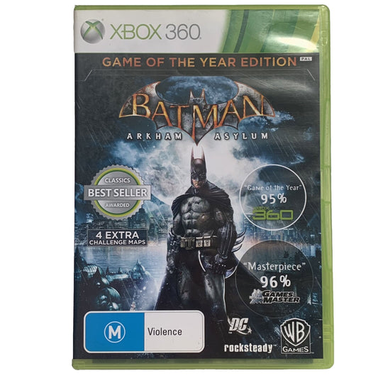 Batman Arkham Asylum Game Of The Year Edition Xbox 360 Game