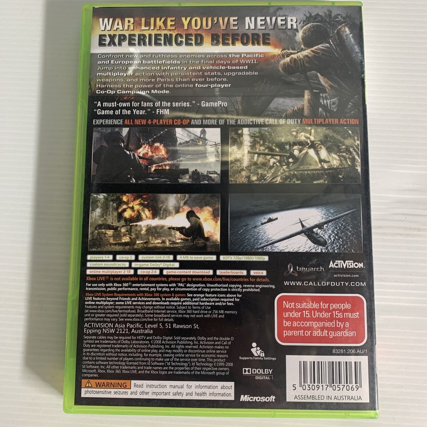 Call of Duty World At War Xbox 360 Game