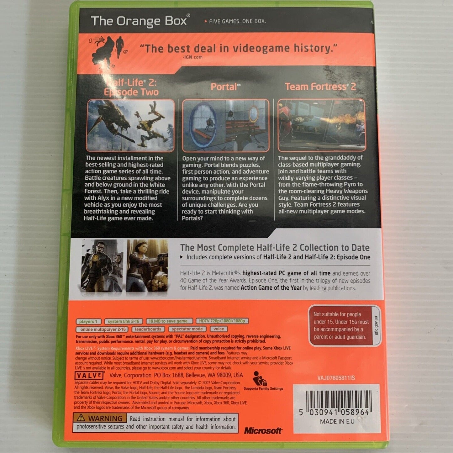 The Orange Box Xbox 360 Game