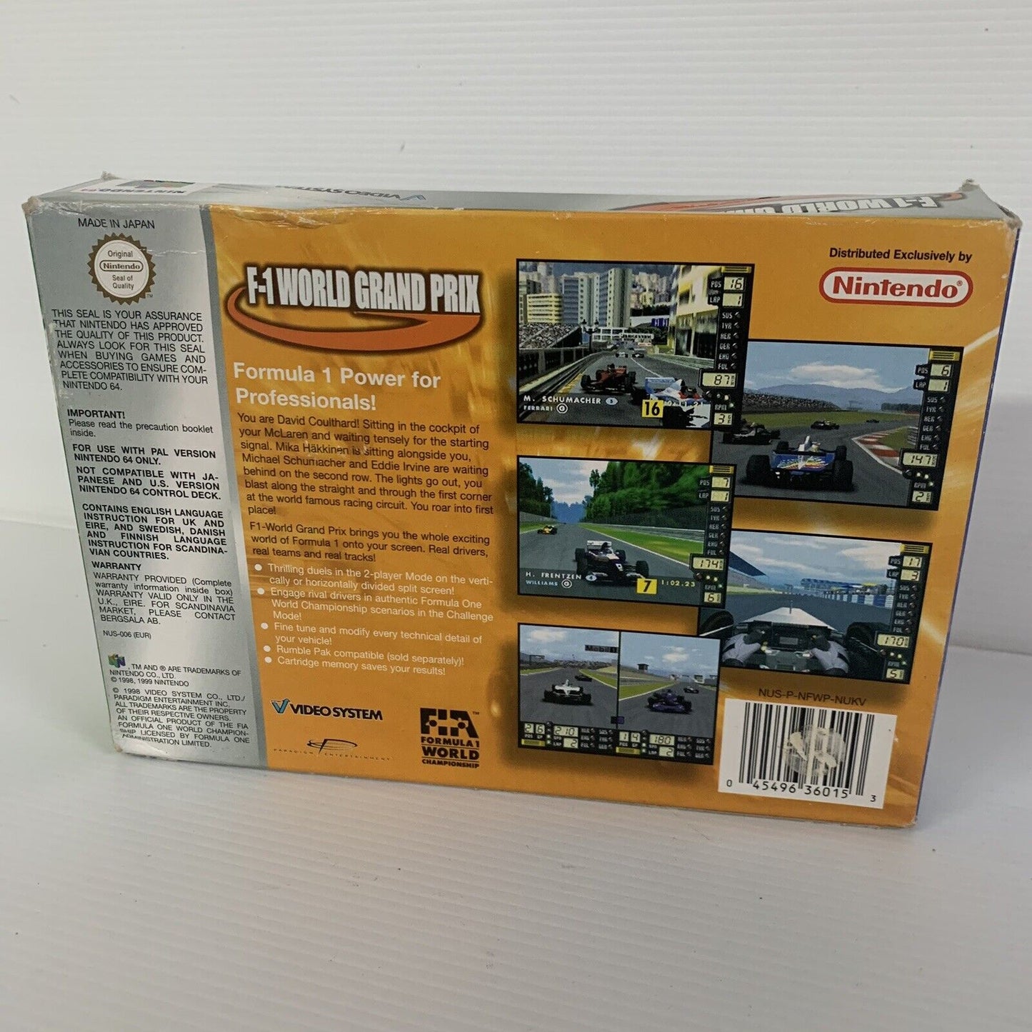 F-1 World Grand Prix Game Nintendo 64 N64 CIB Complete In Box