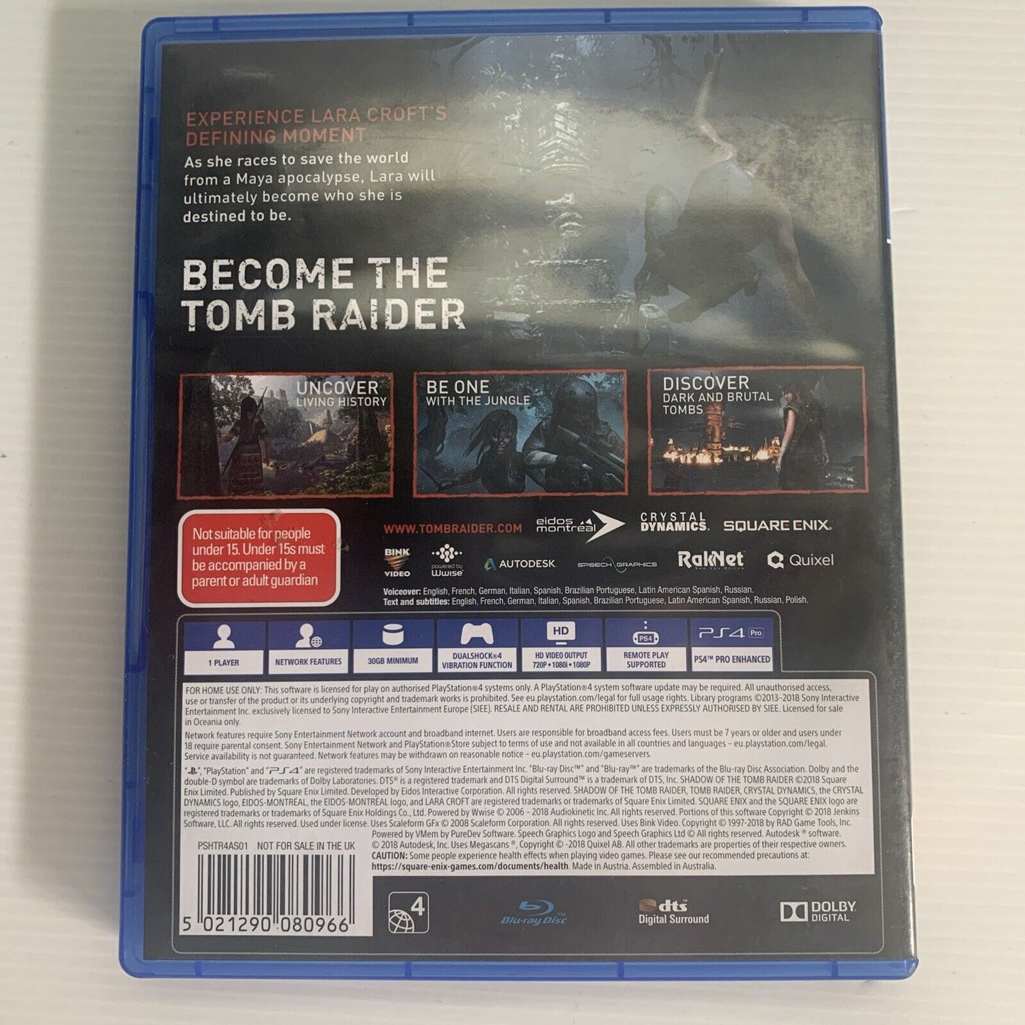 Shadow Of The Tomb Raider PlayStation 4 PS4 Game