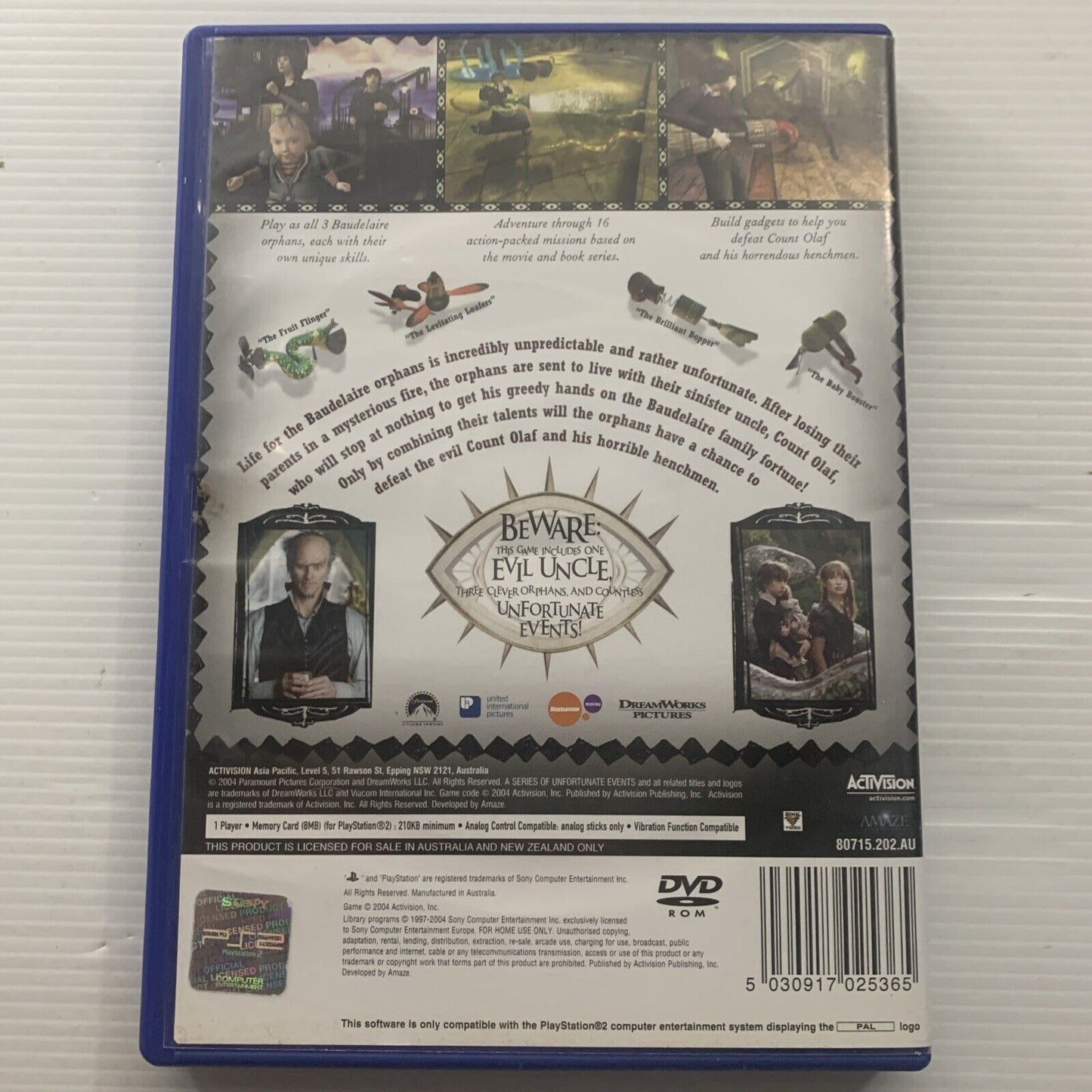 Lemony Snicket's A Series of Unfortunate Events PlayStation PS2 Game