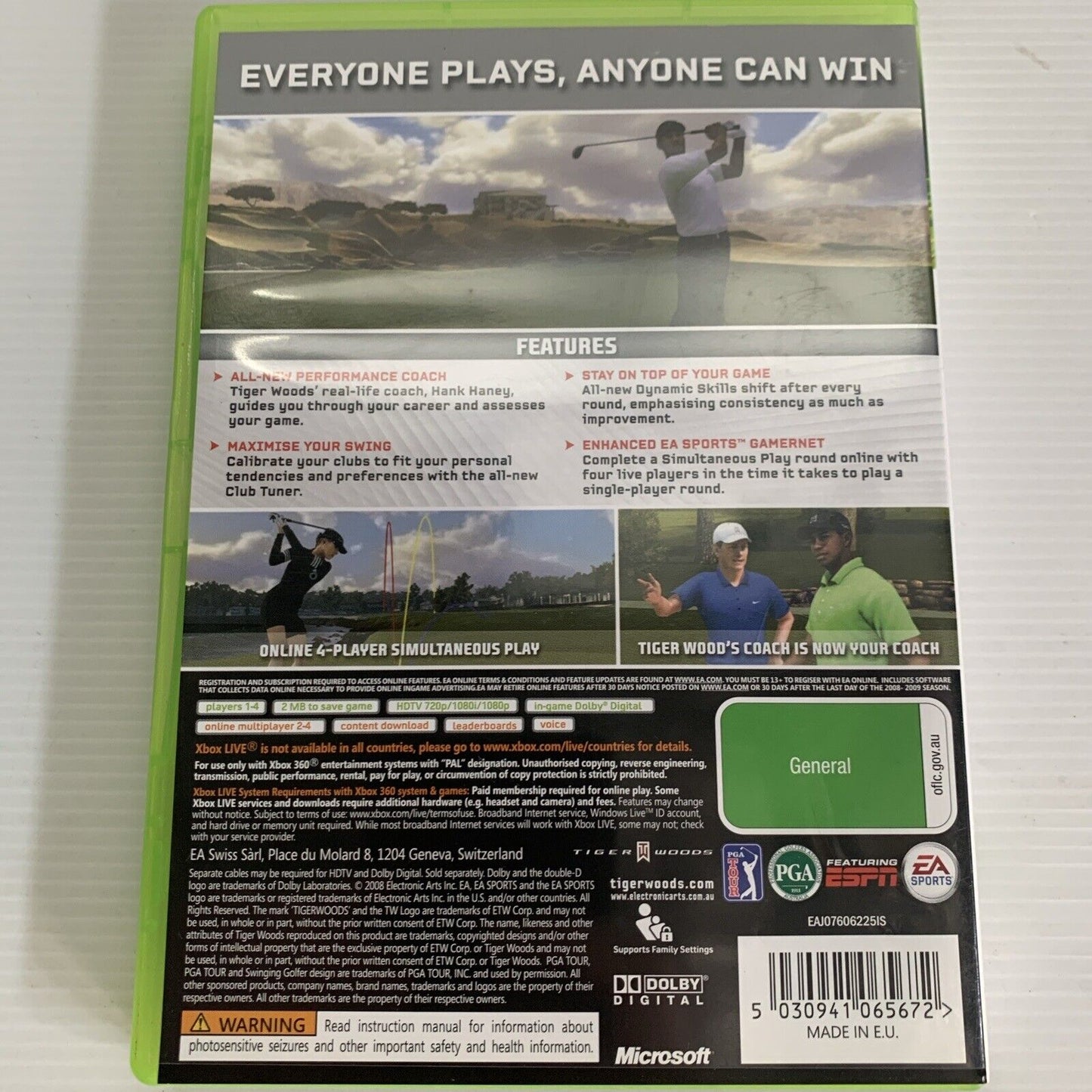 Tiger Woods PGA Tour 09 Xbox 360 Game