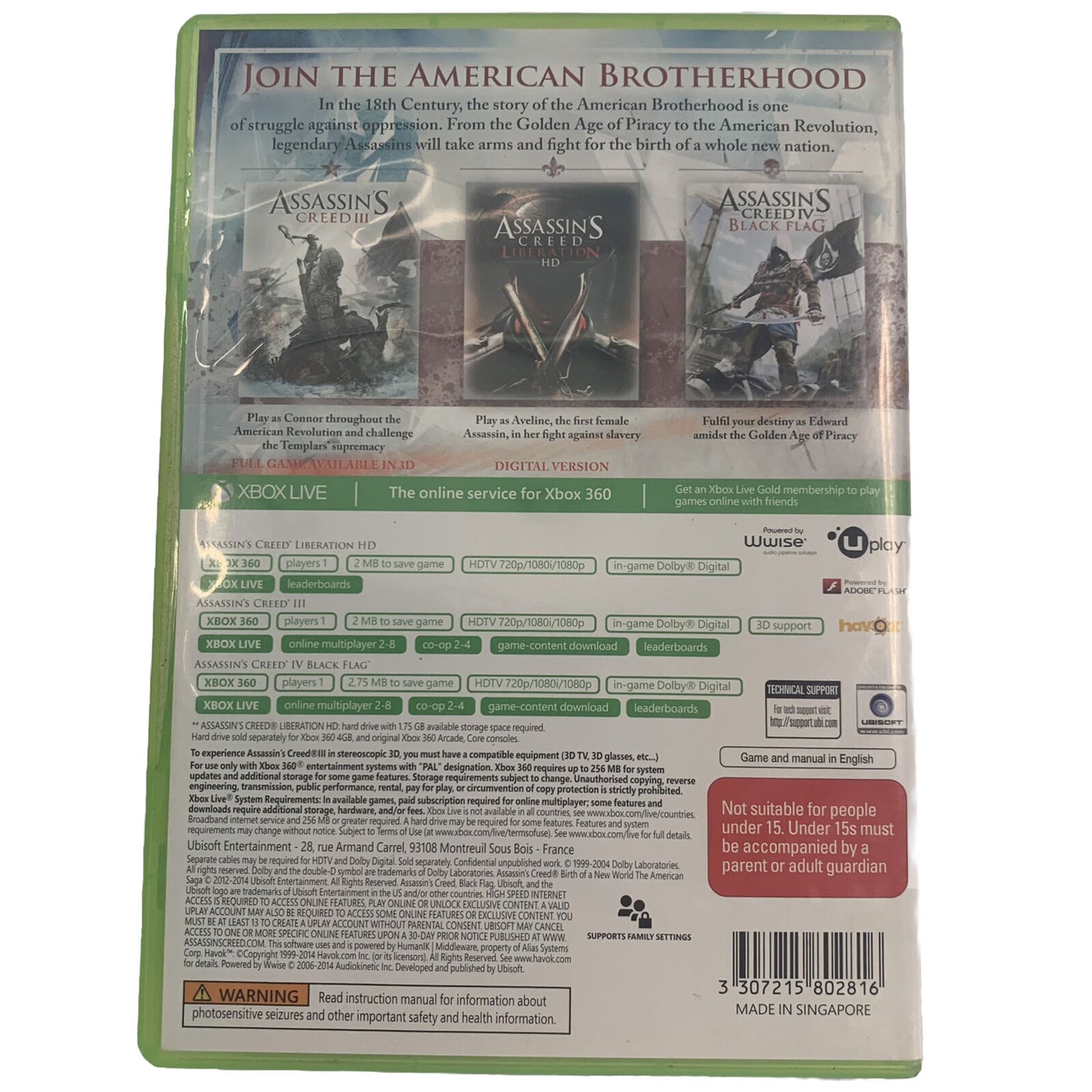 Assassin's Creed Birth of a New World The American Saga Xbox 360