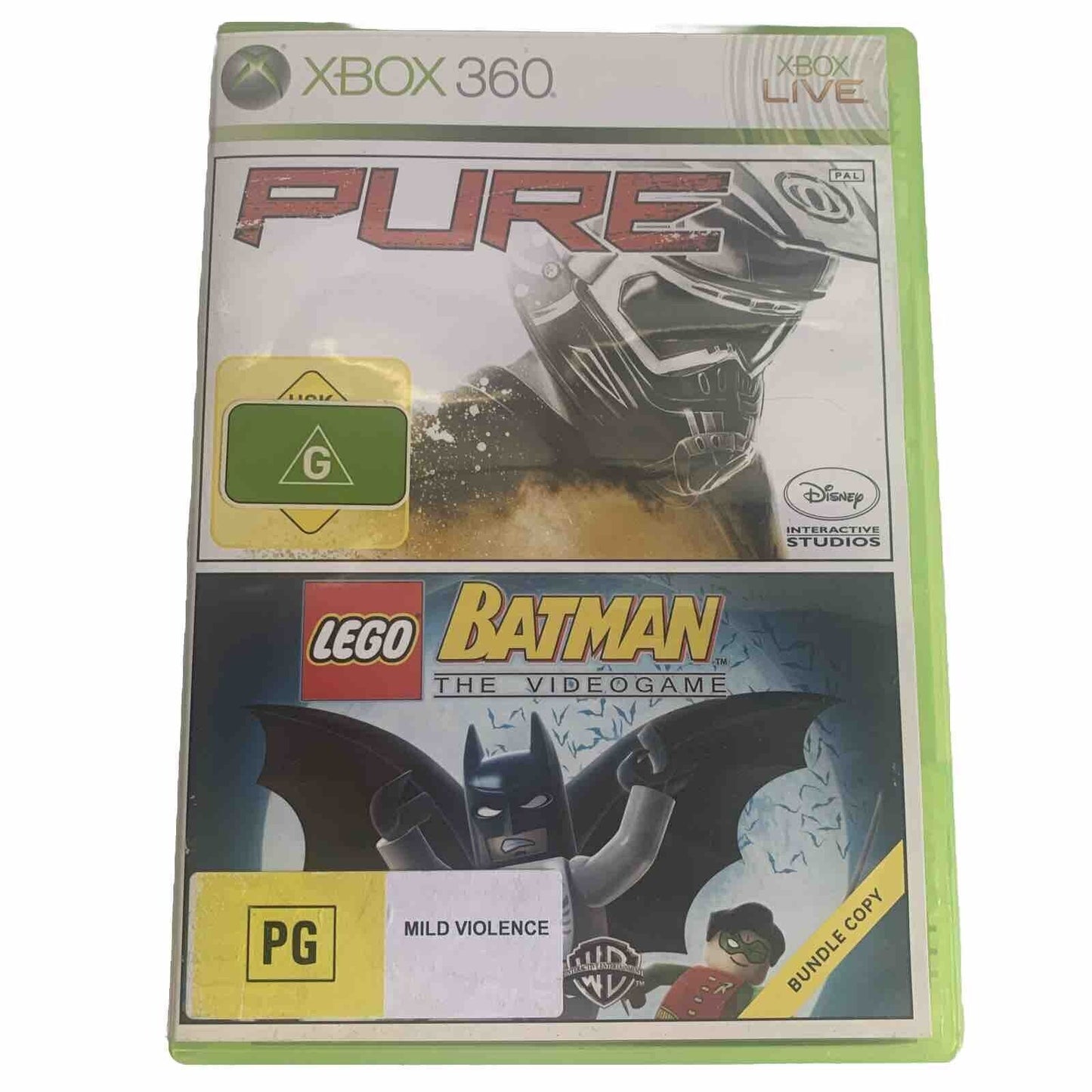 LEGO Batman The Video Game + Pure Xbox 360 PAL 2 Game Bundle Pack