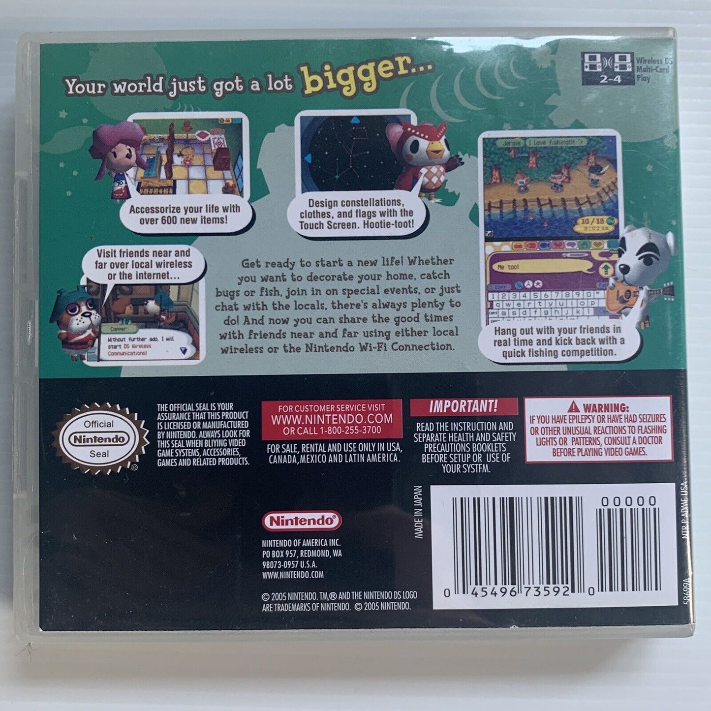 Animal Crossing Wild World Game Nintendo DS