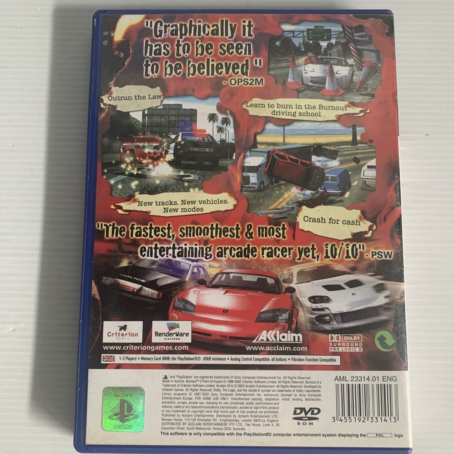 Burnout 2 Point of Impact PlayStation 2 PS2 Game