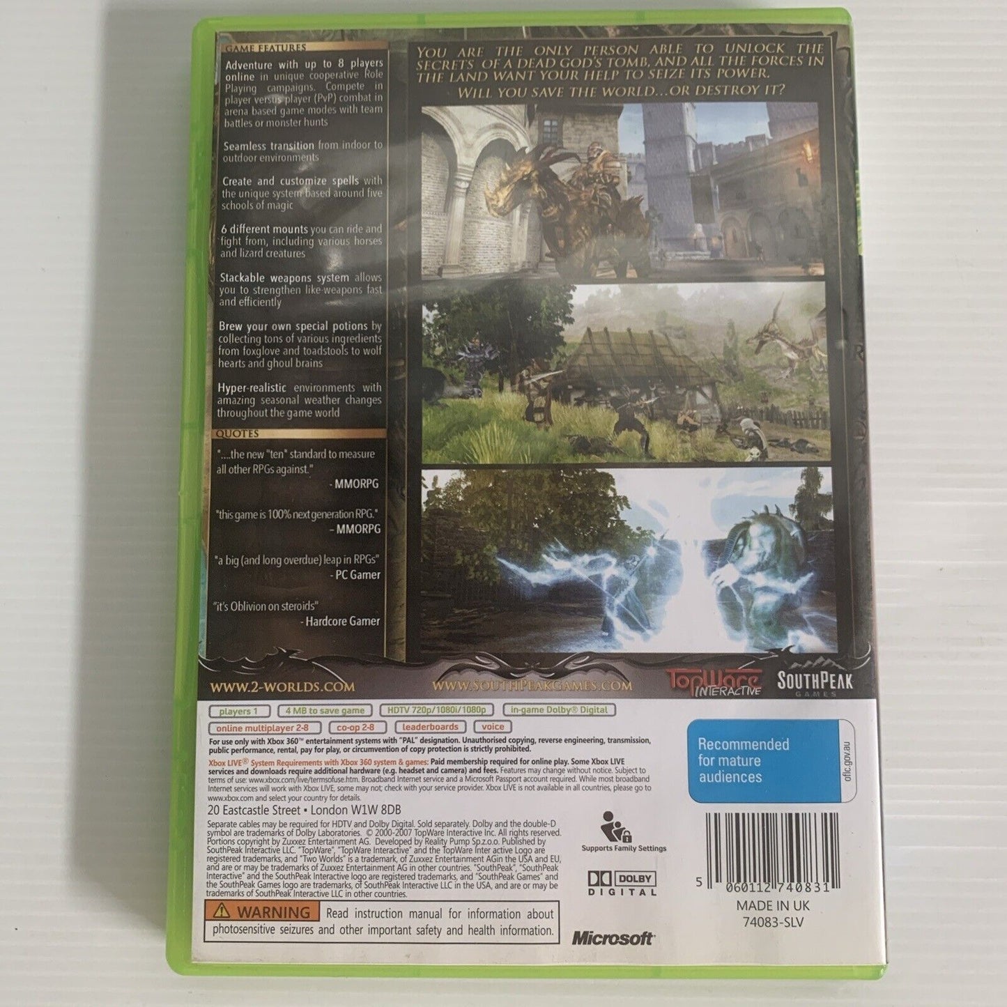 Two Worlds Xbox 360 Game