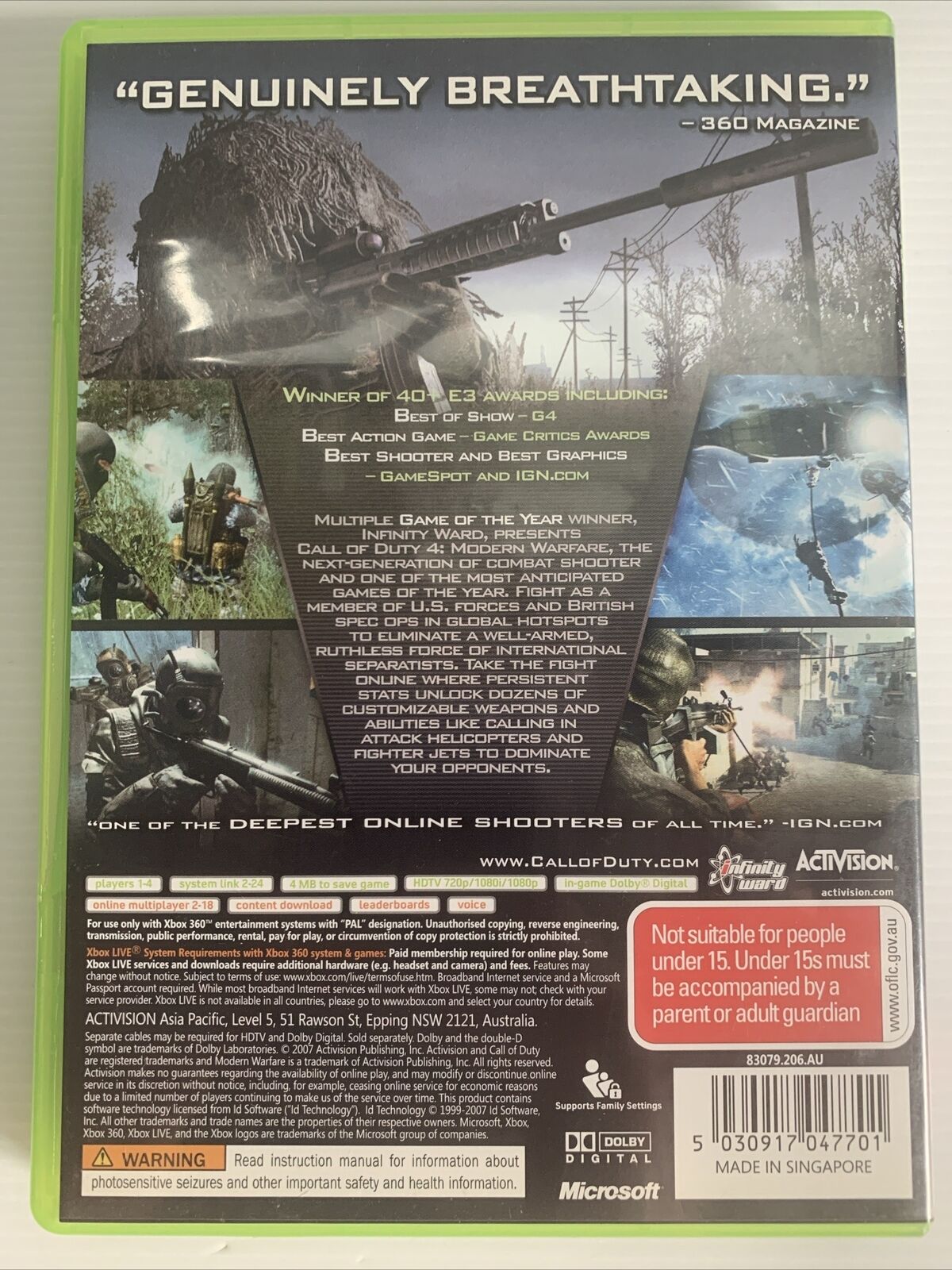 Call of Duty 4 Modern Warfare Xbox 360 Game