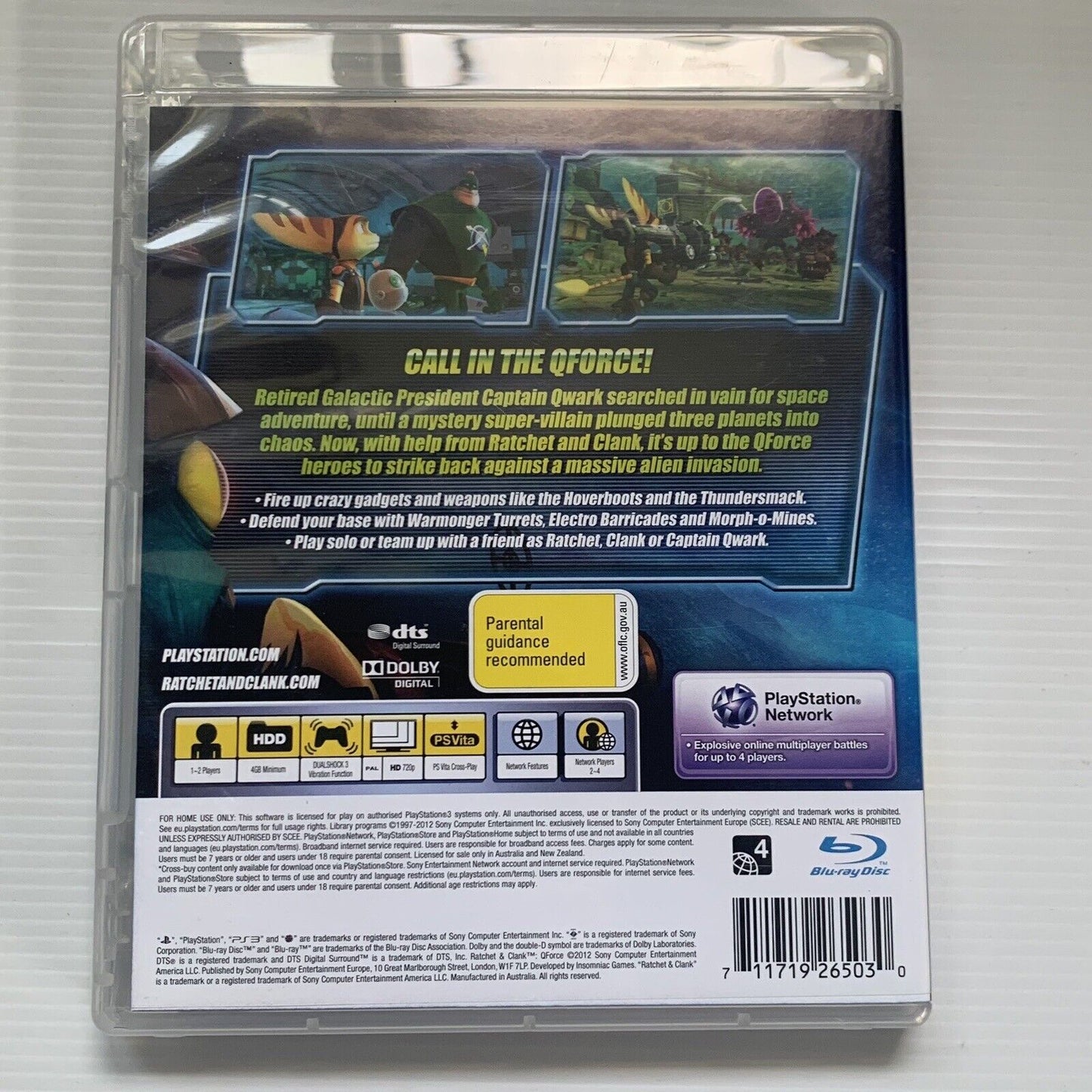 Ratchet & Clank Qforce Playstation 3 PS3 Game