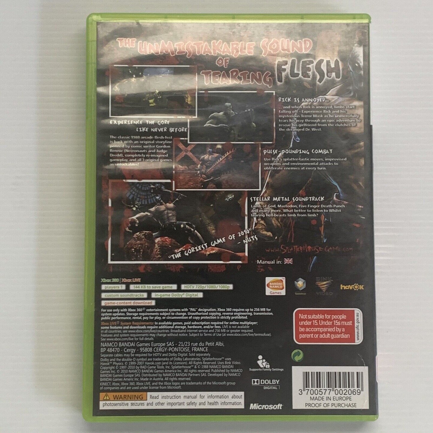 Splatterhouse Xbox 360 Game