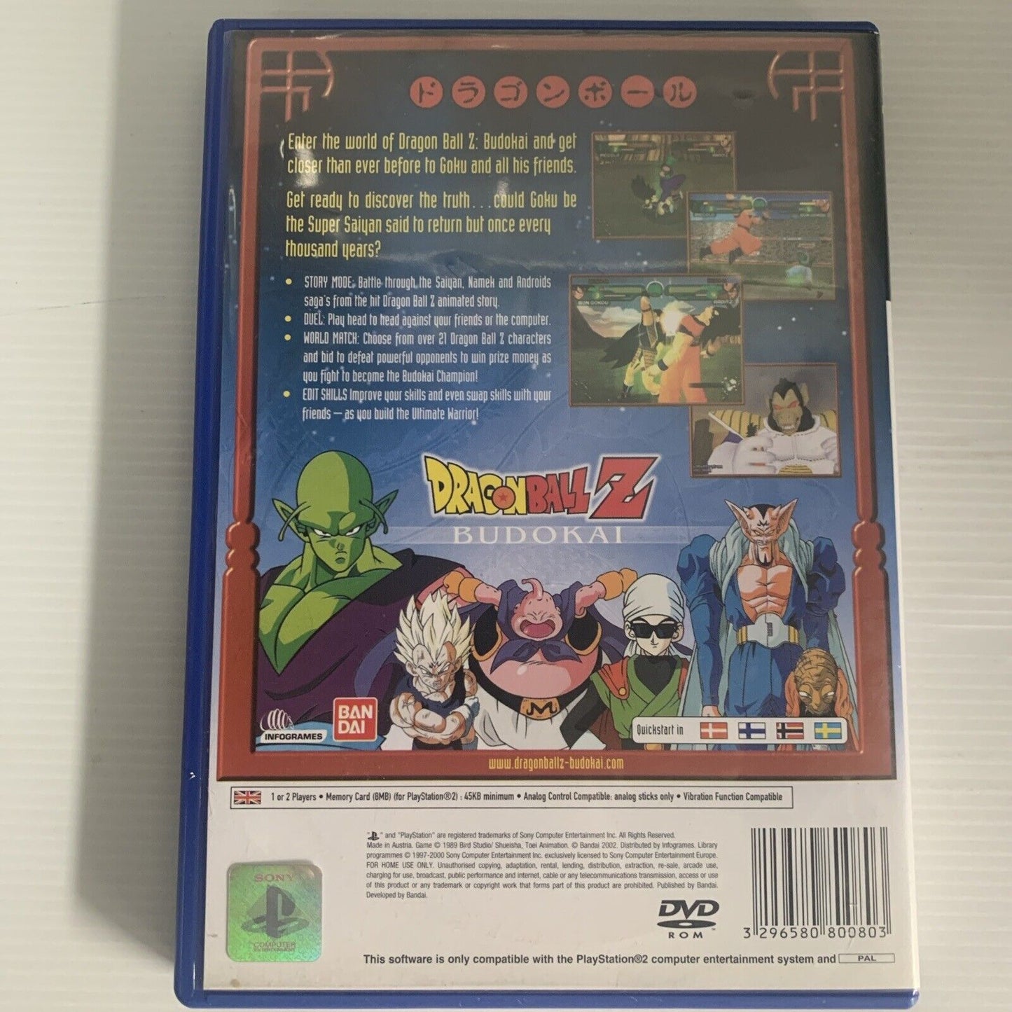 Dragonball Z Budokai PlayStation 2 PS2 Game