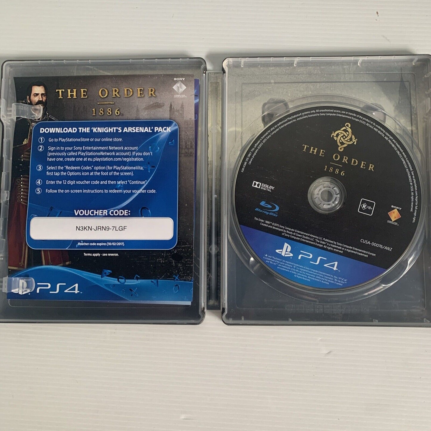 The Order 1886 PlayStation 4 PS4 Game SteelBook
