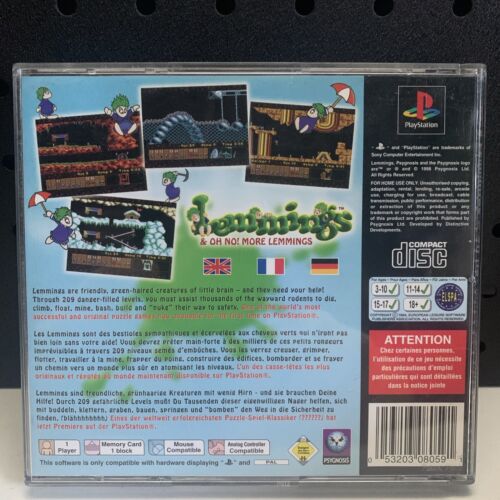 Lemmings & Oh No! More Lemmings PlayStation One PS1 Game