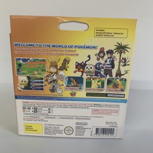 Pokemon Sun Rare SteelBook Fan Edition Collectors CIB Nintendo 3DS