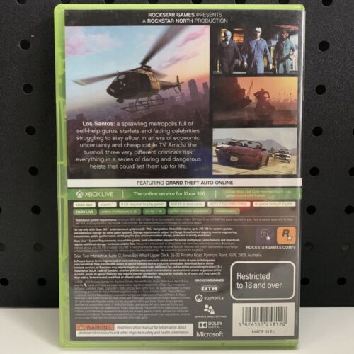 Grand Theft Auto V GTA 5 Xbox 360 Game No Map
