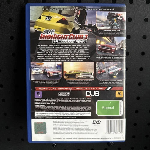 Midnight Club 3 DUB Edition Remix PlayStation 2 PS2 Game