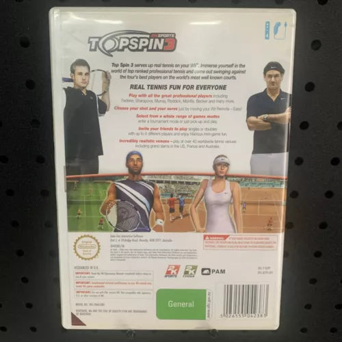 Top Spin 3 Nintendo Wii Game