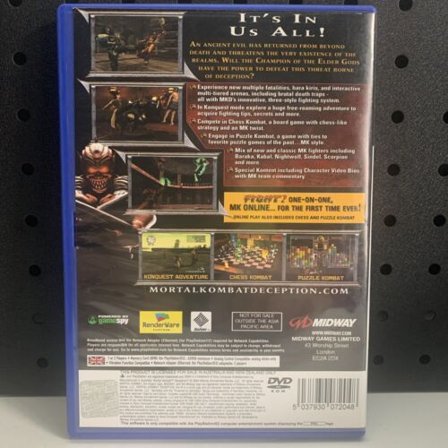 Mortal Kombat Deception PlayStation 2 PS2 Game