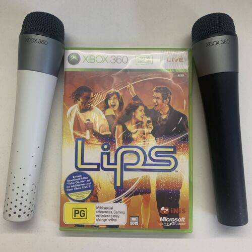 2x Wireless Lips Microphone Xbox 360 + Lips Game