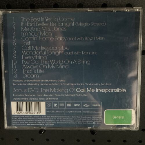 Michael Buble Call Me Irresponsible CD, 2007 Bonus DVD Edition